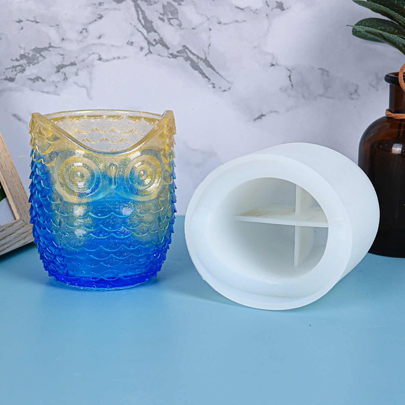 Storage Cup Mold Pen Holder Resin Mold Makeup Brush Holder Etsy