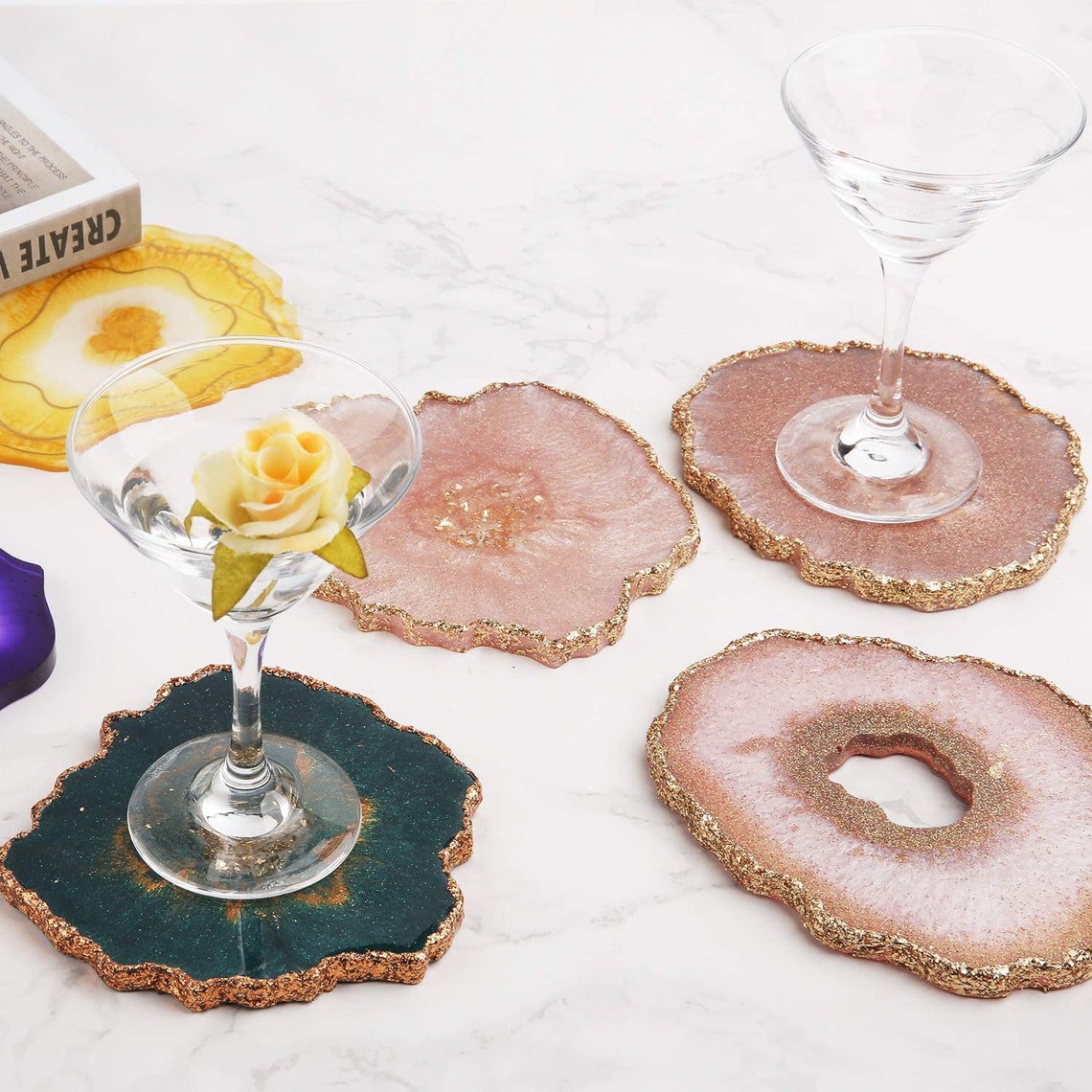 Resin Coaster Mold Druzy Geode Silicone Mold Agate Slice Etsy