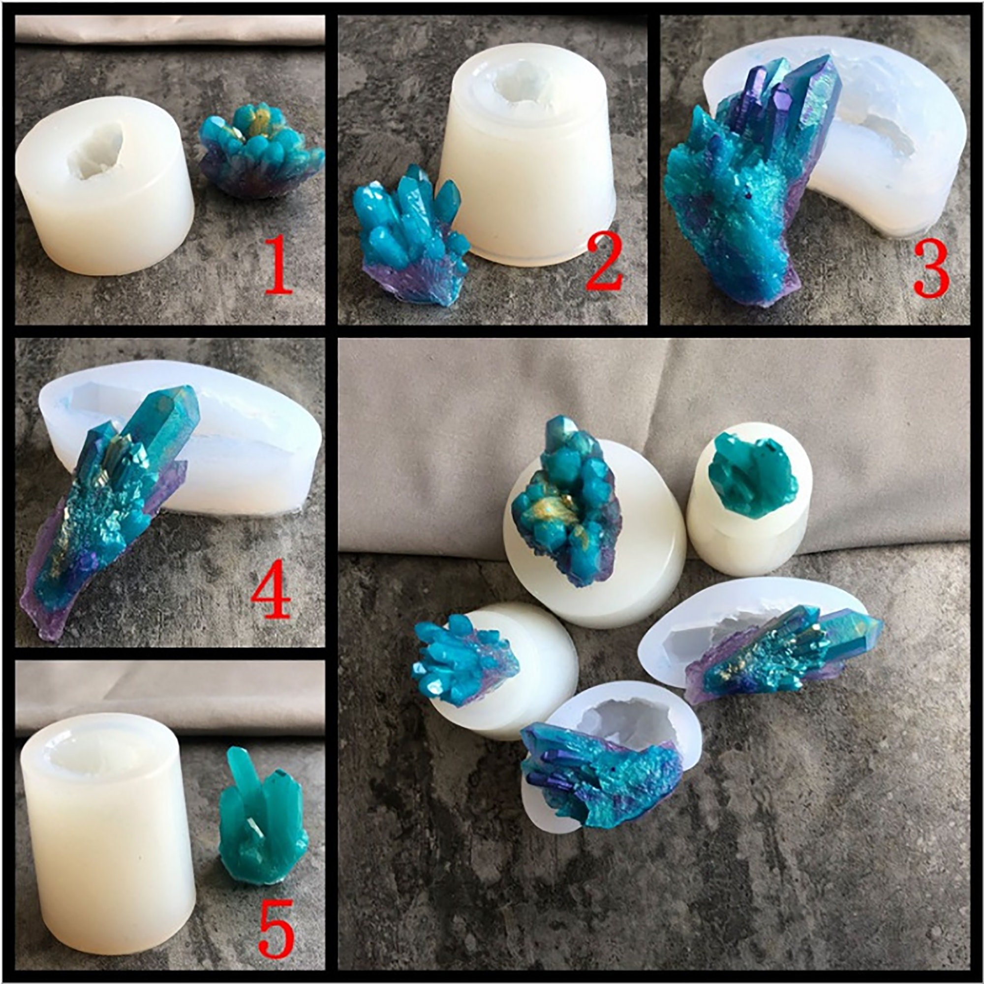 Resin Crystal Cluster Stone Resin Mold Crystal Stone Mold Etsy