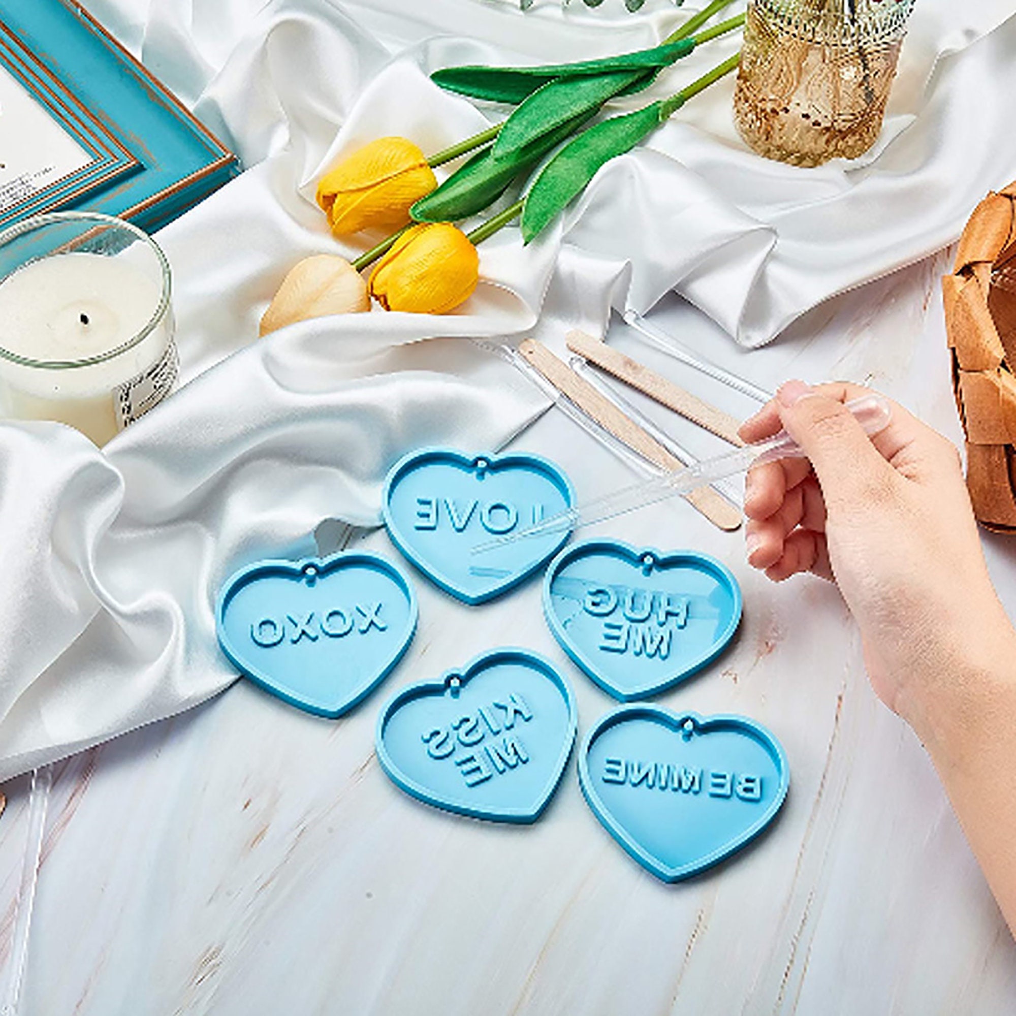 Keychain Mold Heart Keychain Resin Mold Heart Pendant Etsy