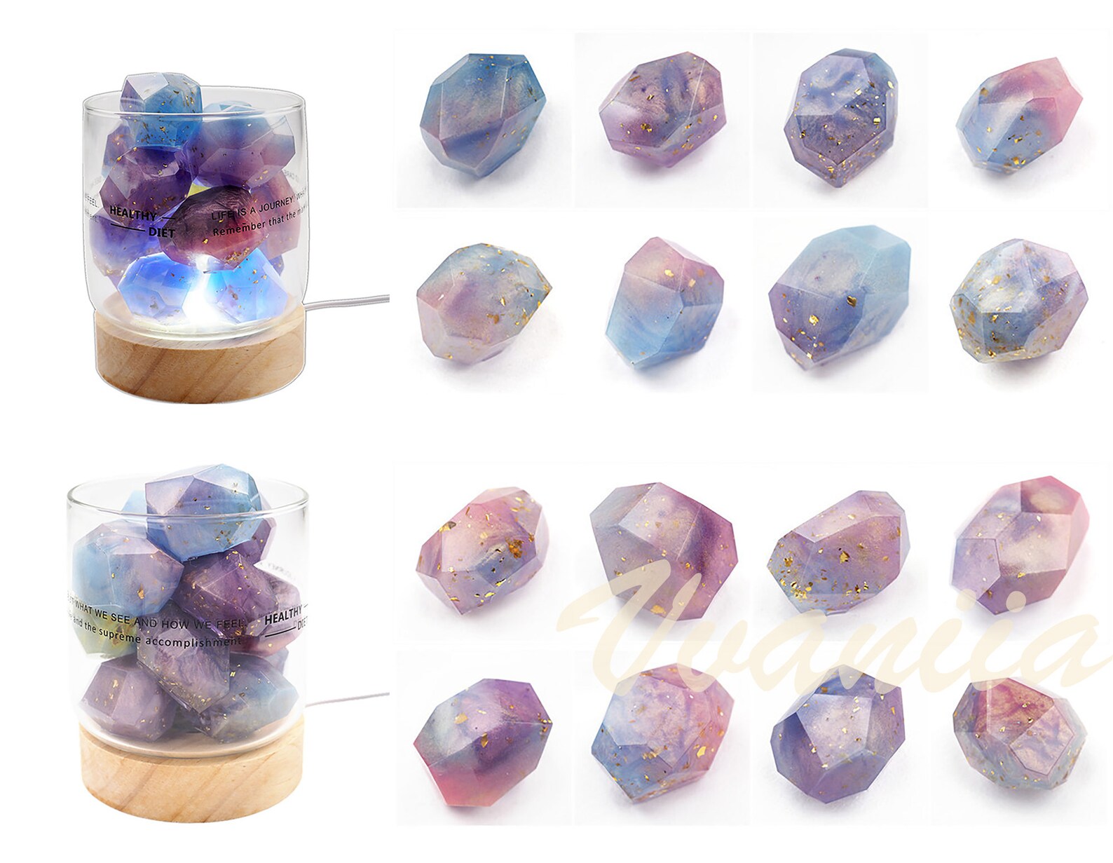 Gemstone Mold Faceted Gem Resin Mold Irregular Stone Etsy