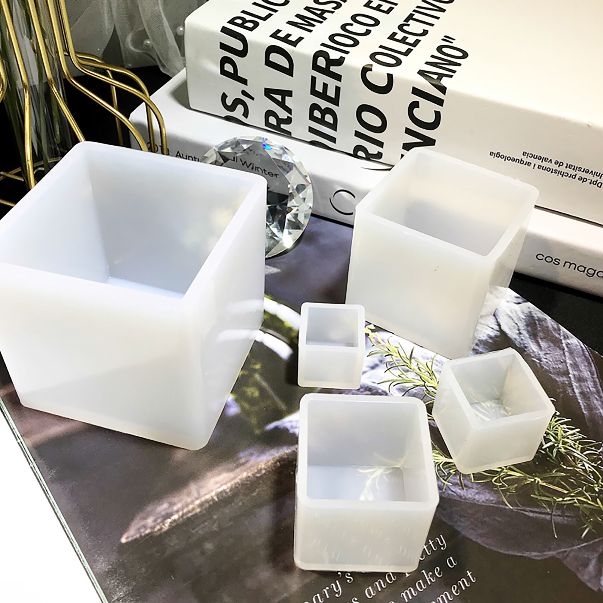 Square Cube Resin Mold DIY Micro Landscape Decoration Flowers Etsy