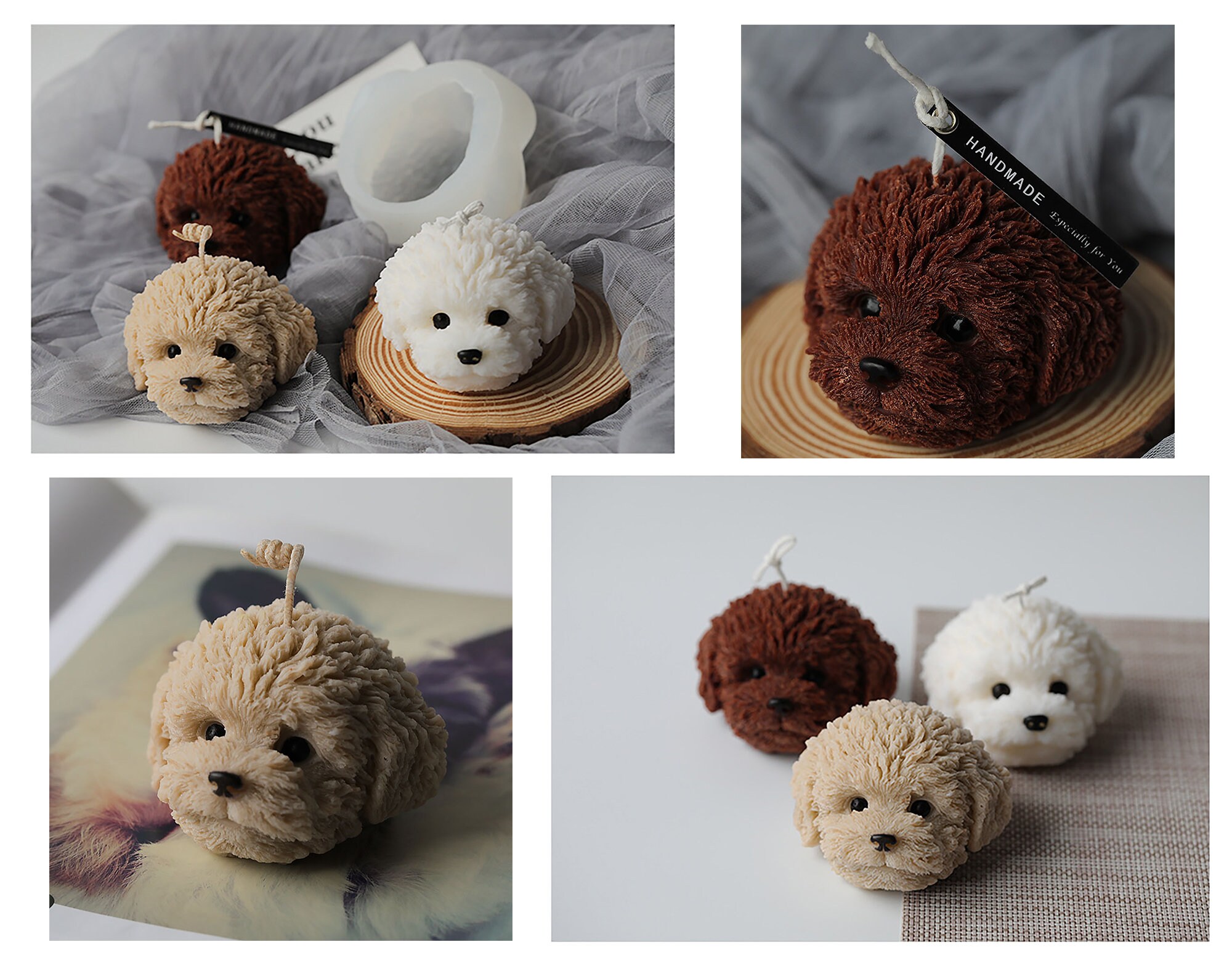 Teddy Dog Candle Mold Soft Silicone Puppy Candle Mold Etsy