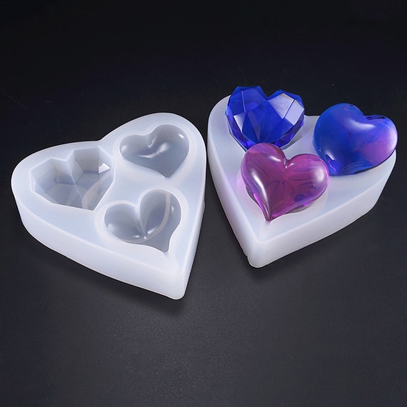 HOVEOX 3 Pieces Heart Shape Resin Olds Heart Shape Epoxy Olds Heart