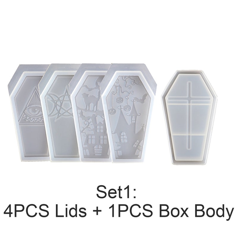 Epoxy Resin Art for Halloween Home Decoration Desk Decoration New Vampire Coffin Storage Box Resin Mold Jewelry Trinket Box Resin Mold