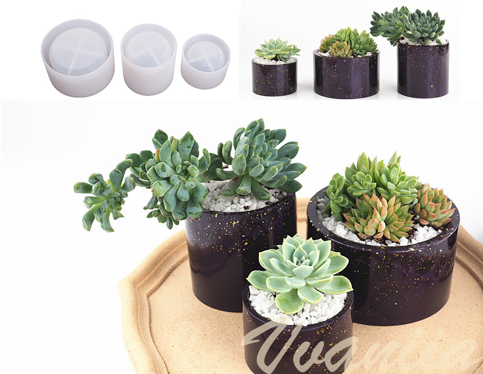 Flower Pot Mold Succulent Pot Resin Mold Cylindrical Planter Etsy