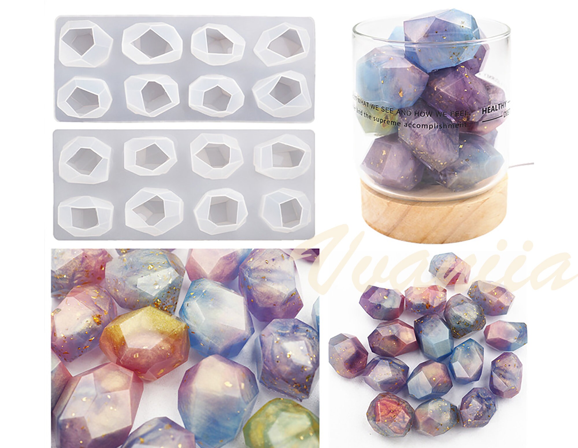 Gemstone Mold Faceted Gem Resin Mold Irregular Stone Etsy