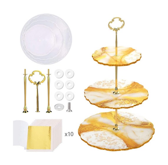  3 Tier Cake Stand Resin Tray Molds, Silicone Cake