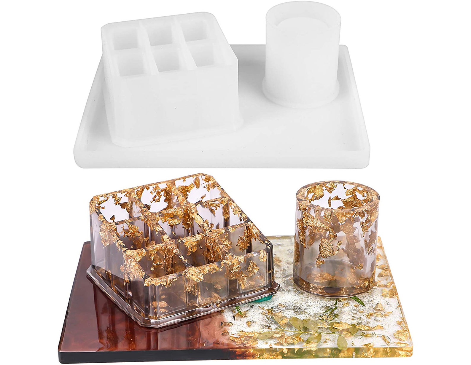 Makeup Jewelry Tray Display Resin Mold Set Lipsticks Holder Etsy