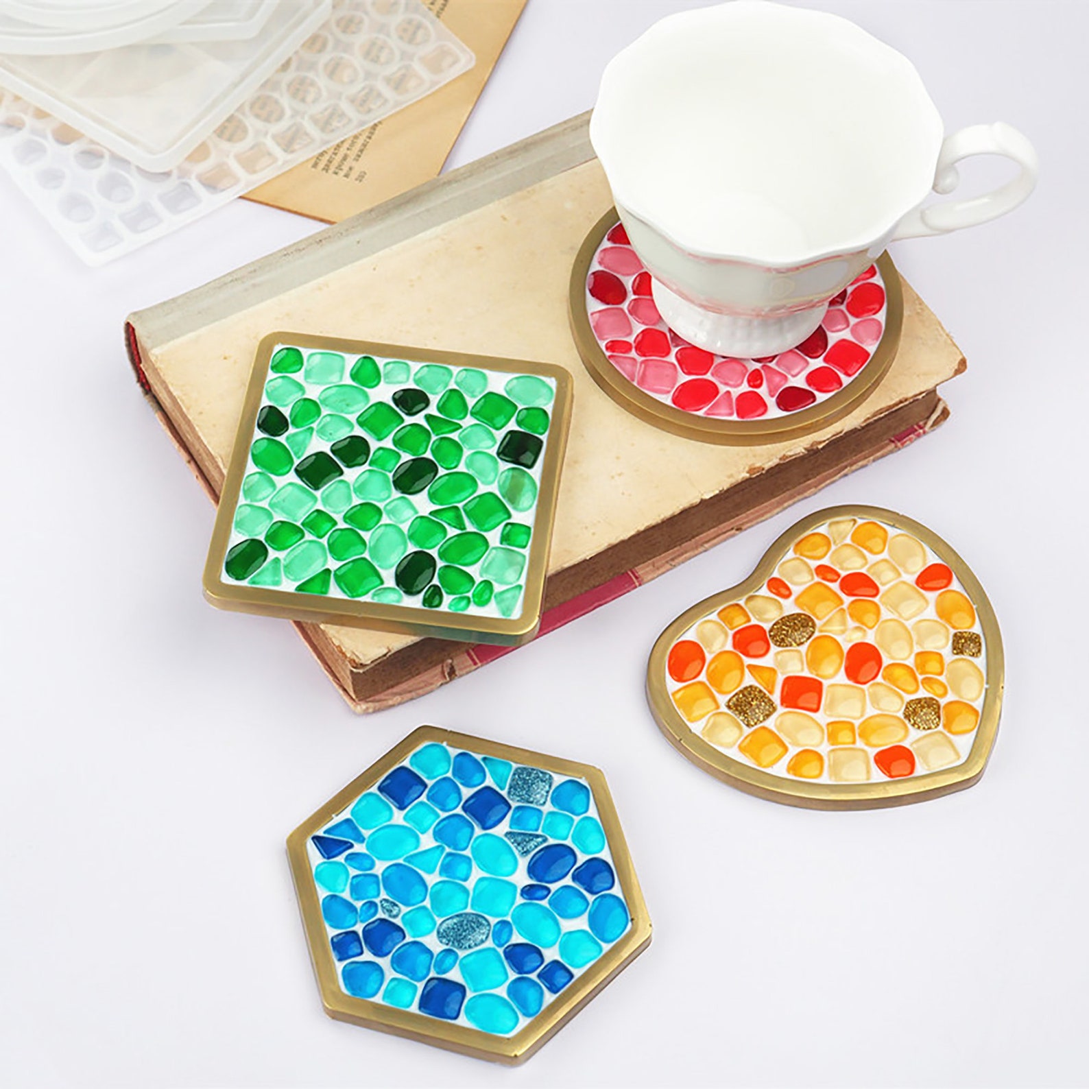 Mosaic Coaster Mold Coaster Resin Mold Cup Mat Mold Mosaic Etsy