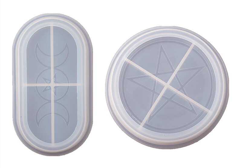 Tray Mold with Moon Star Pattern Jewelry Trinket Holder Mold Round Dish Mold DIY Home Decor Oval Dish Mold Oval Round Tray Resin Mold