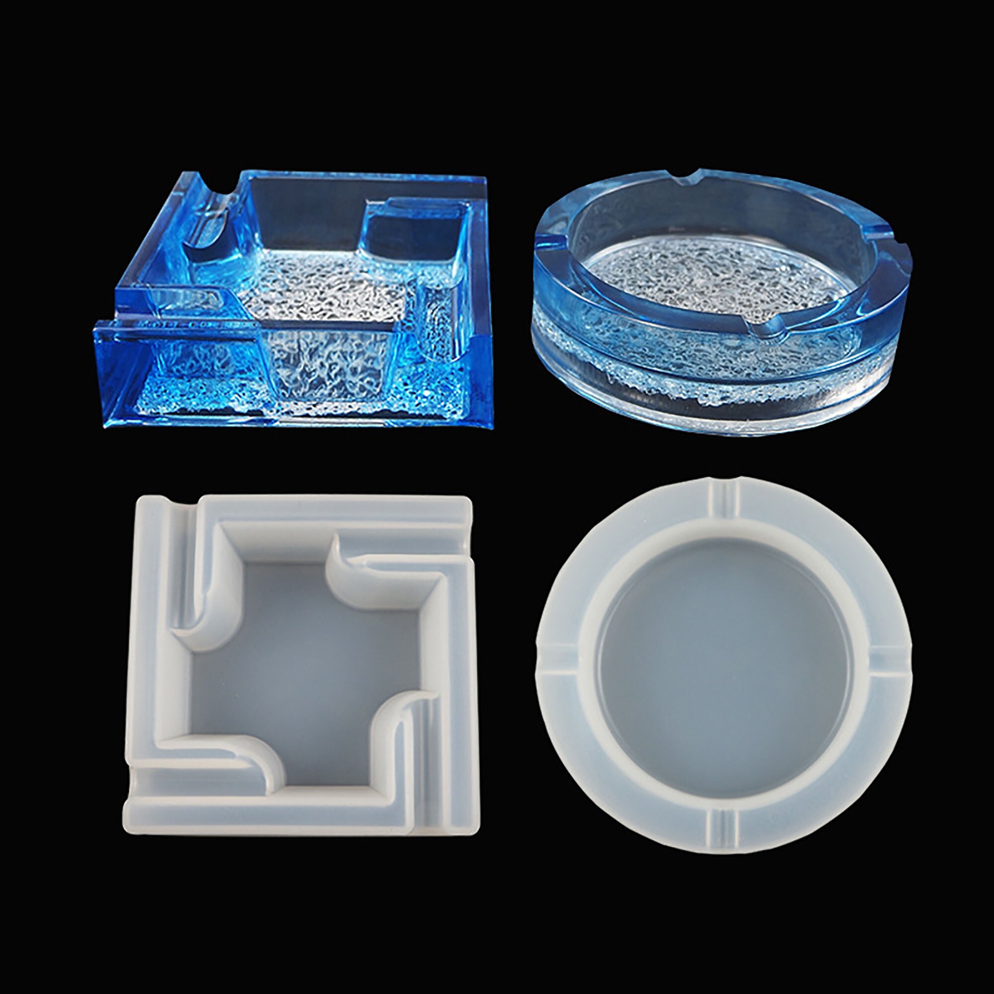 Ashtray Silicone Mold Square Ashtray Resin Mold Round Etsy