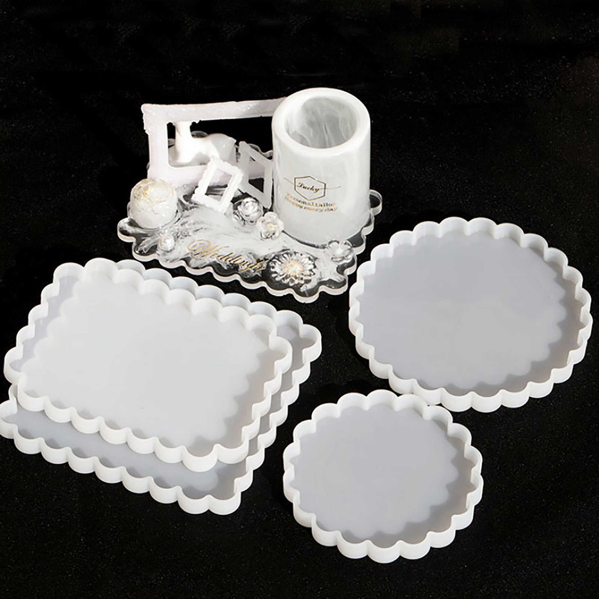 Large Resin Mold Wave Edge Table Tray Resin Silicone Mold Etsy