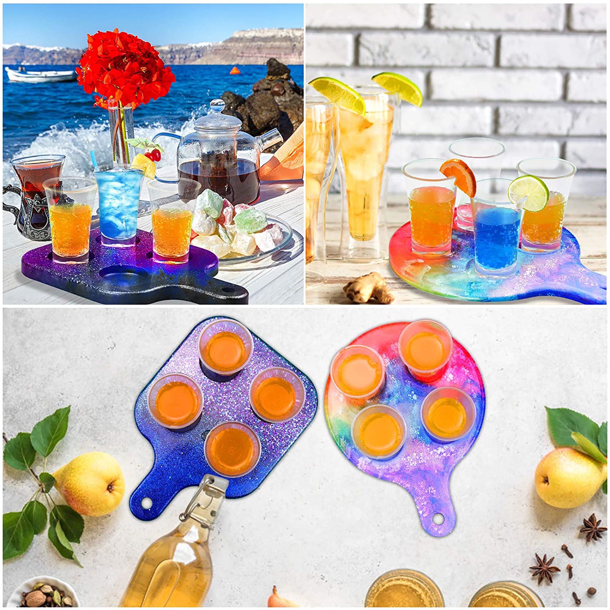 Shot Glass Server Tray Mold Round Tray Mold Square Tray Etsy