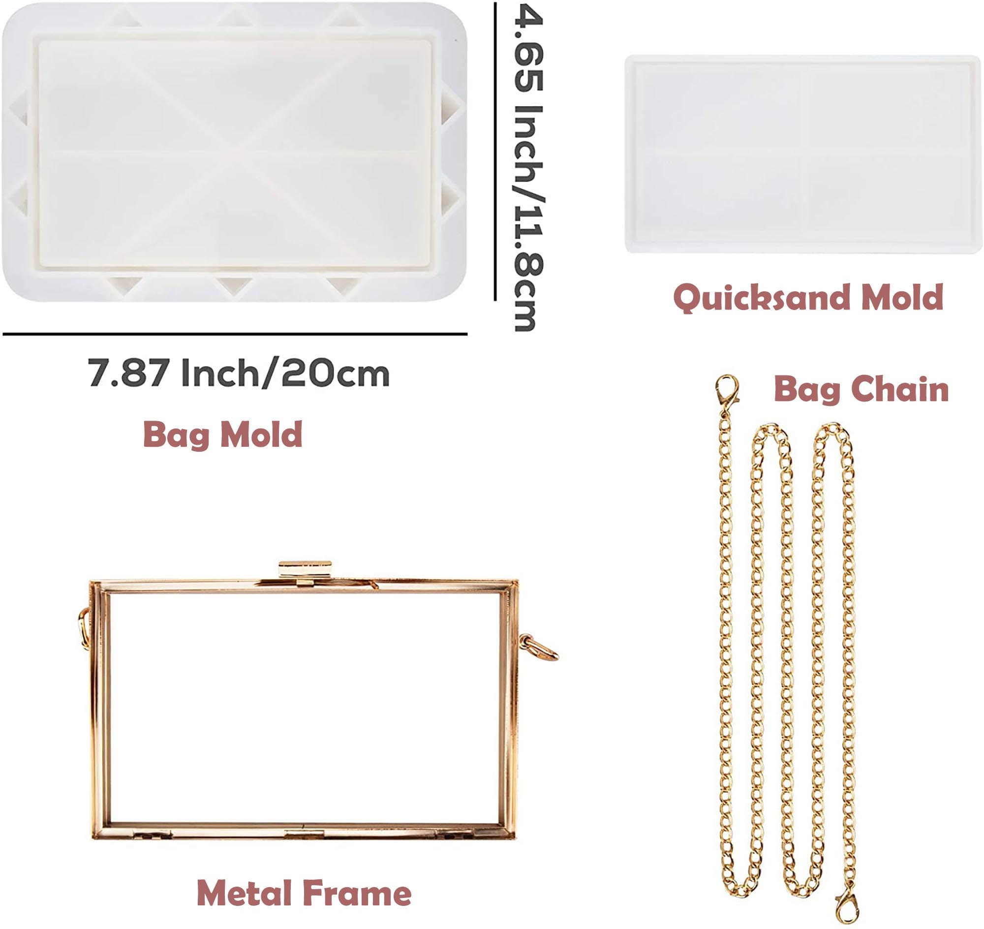 Shaker Clutch Bag Resin Mold Set Rectangle Handbag Making Etsy Australia