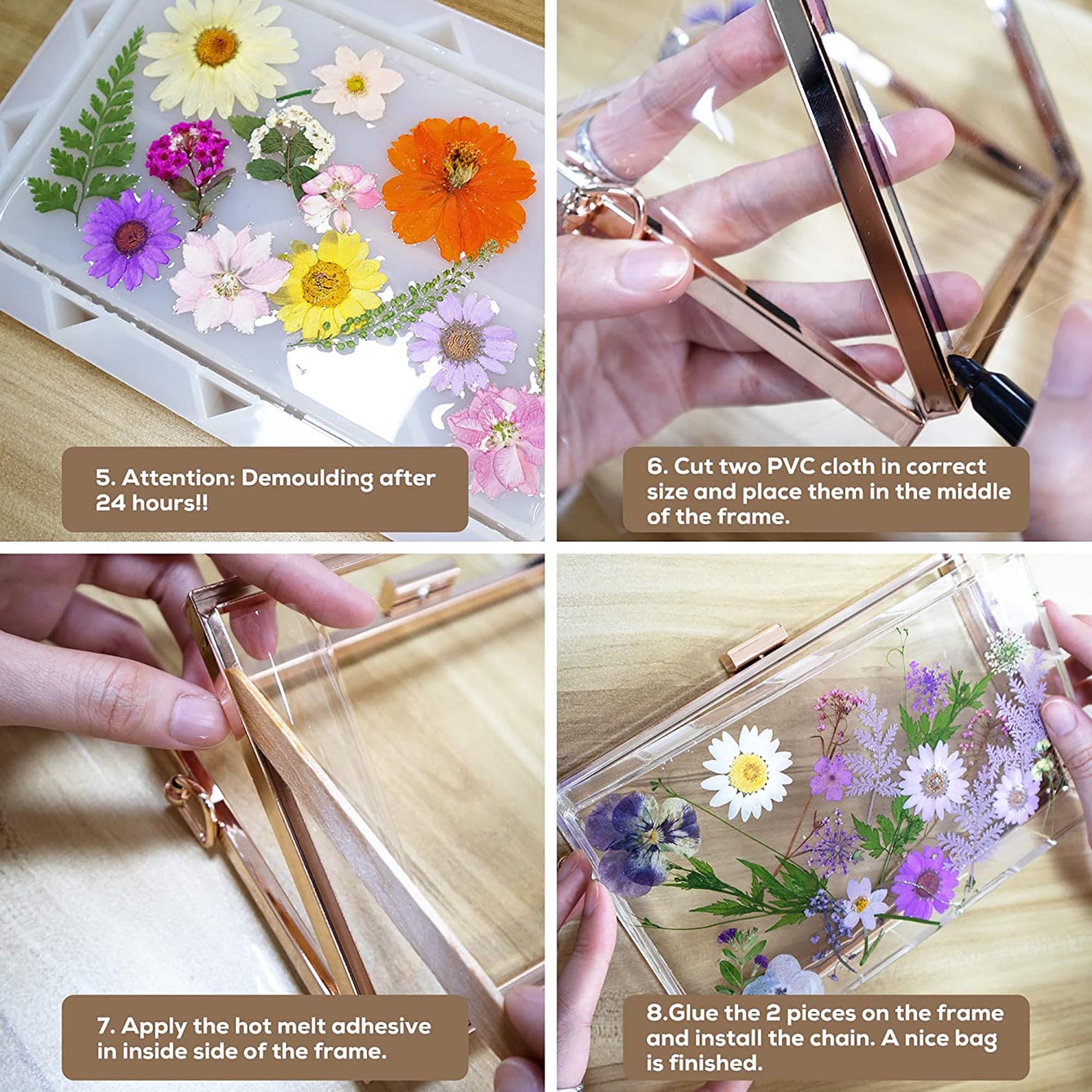 Shaker Clutch Bag Resin Mold Set Rectangle Handbag Making Etsy