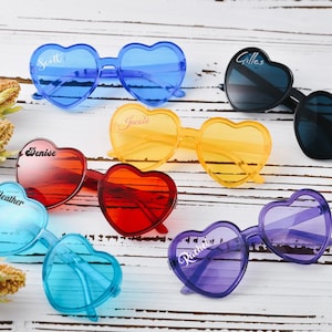 Personalised Heart Shaped Sunglasses,Girlfriend Gift,Bridal Party Gift,Hen Party Gift,Wedding Party Gifts,Cheerleading gifts,team gifts