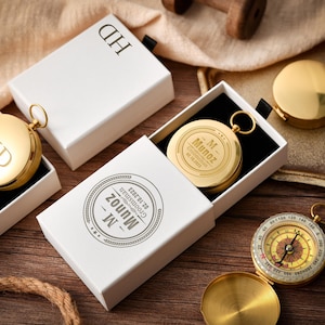 Gepersonaliseerde gegraveerd kompas, getuigecadeau, huwelijkscadeau, verjaardagscadeau, uniek jubileumcadeau, nautisch kompas