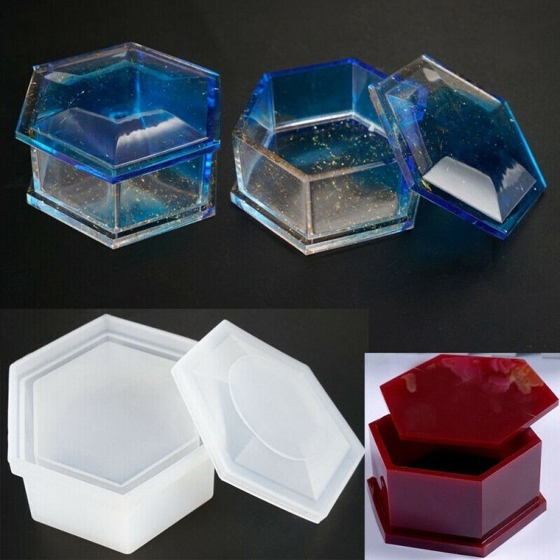 Hexagonal Storage Box Silicone Mold Resin Storage Box Mold Etsy