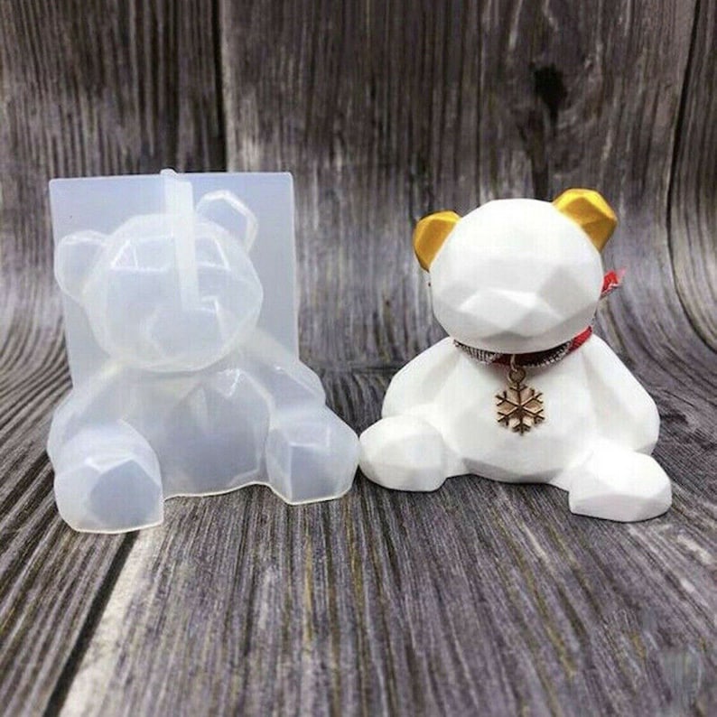 Geometric Bear Resin Mold 3D Teddy Bear Silicone Mold DIY Etsy