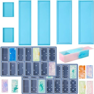 Soleebee Domino Molds For Resin Casting Creative Domino Mold For Epoxy Resin 28 Cavities Durable Silicone Molds Dominoes DIY Soap Jewelry Mold Baking Molds For Cake Candy Chocolate