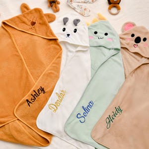 Personalized baby hooded bath towel, baby soft bath towel, custom newborn baby shower gift, unique baby shower or Easter keepsake.