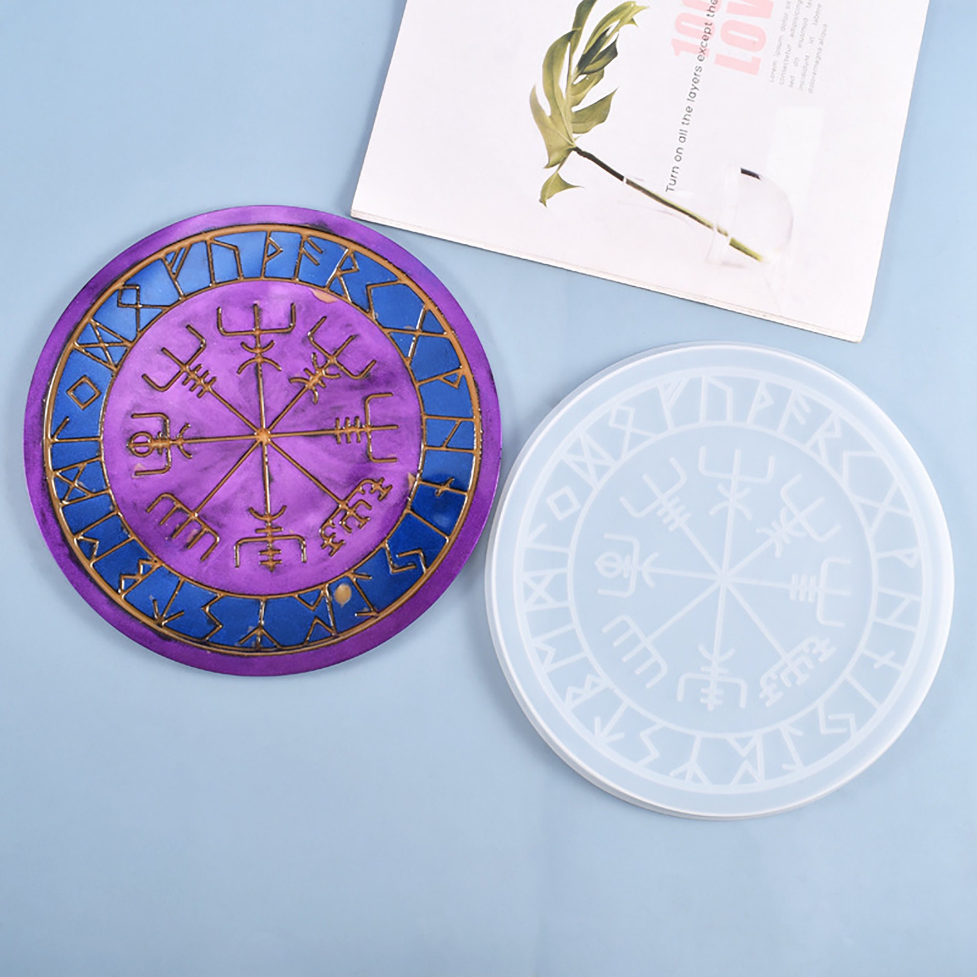 DIY Home Decoration Silicone Mold for Tray Rune Divination Plate Resin Mold Geometry Plate Mold Resin Mold Coaster Table Mat Resin Mold