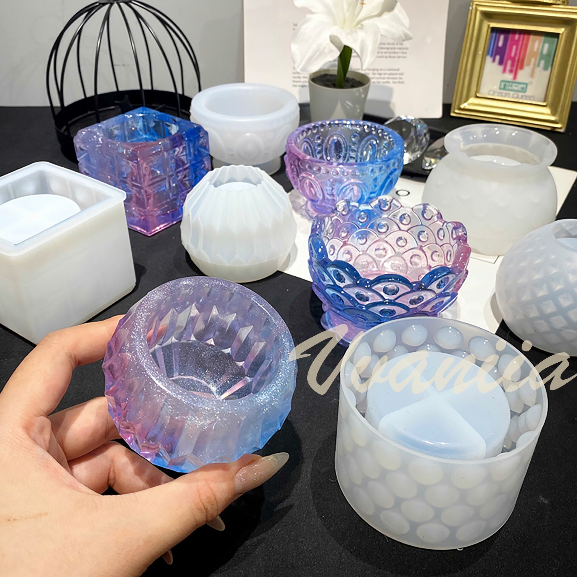 Candle Holder Mold Tealight Holder Resin Mold Polka Dot Etsy