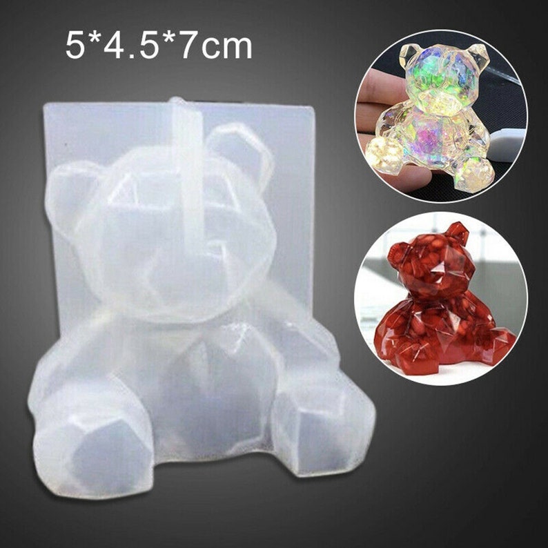 Geometric Bear Resin Mold 3D Teddy Bear Silicone Mold DIY Etsy