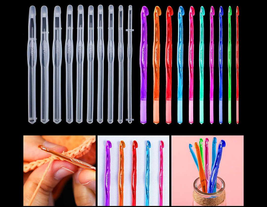 10PCS Crochet Resin Mold Set, Crochet Hook Resin Mold, Resin Casting