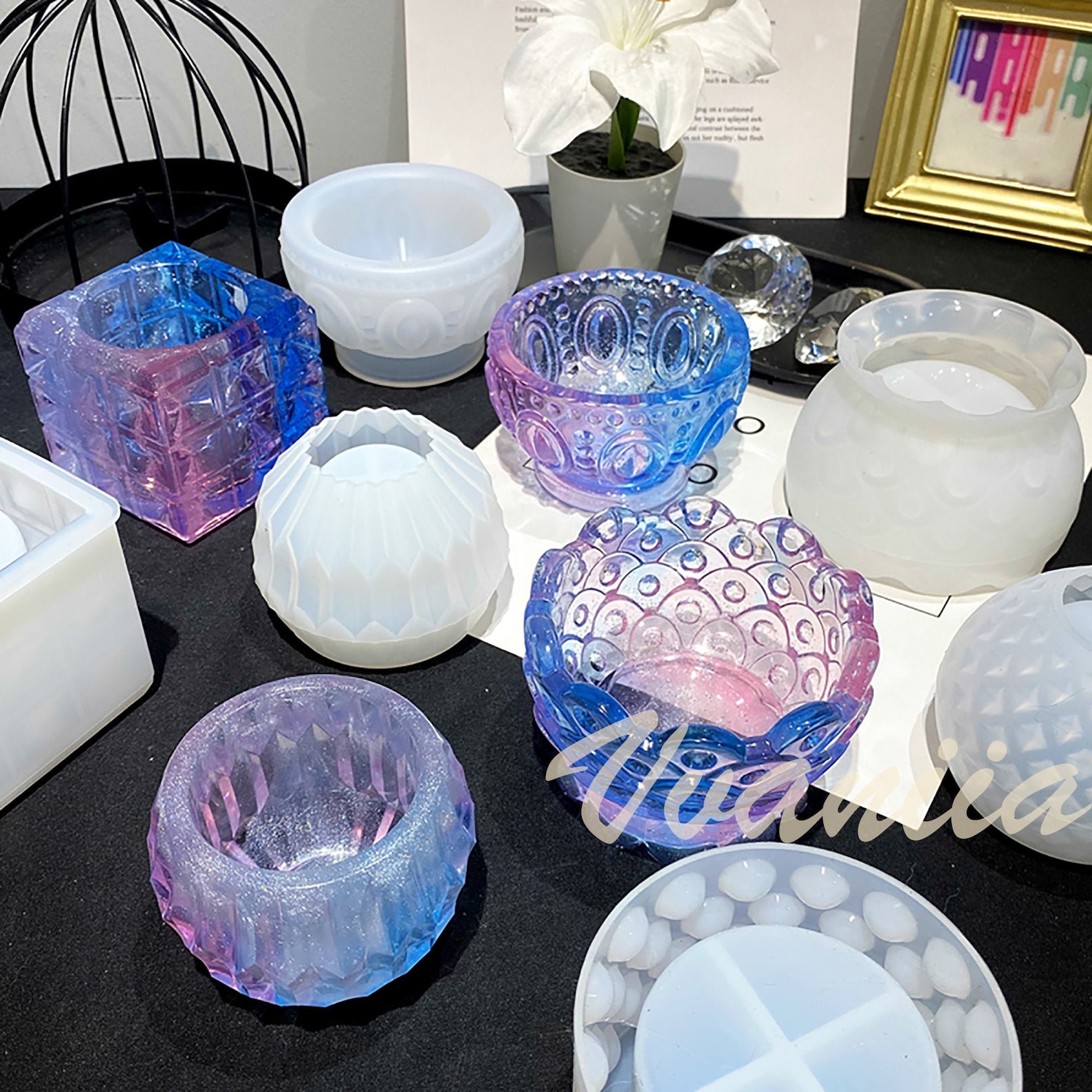 Candle Holder Mold Tealight Holder Resin Mold Polka Dot Etsy