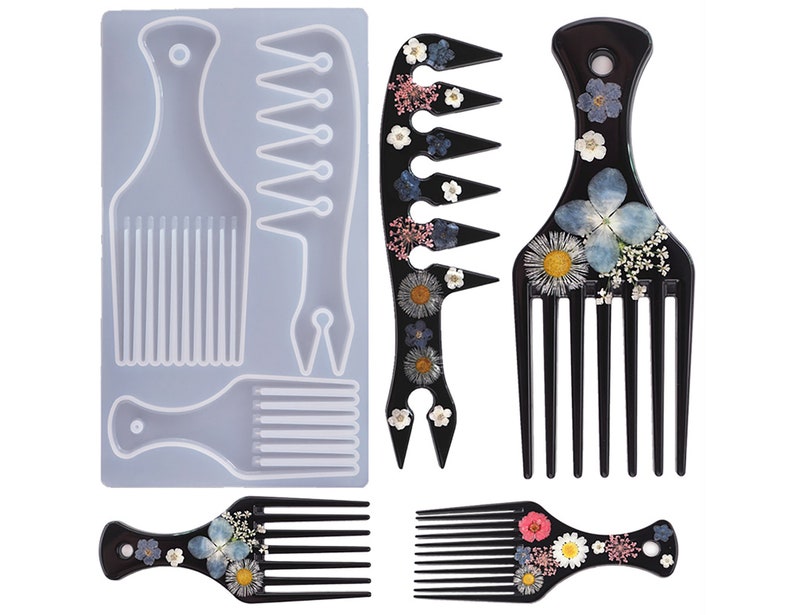 Afro Comb Resin Mold Hair Pick Mold Comb Resin Mold DIY Etsy