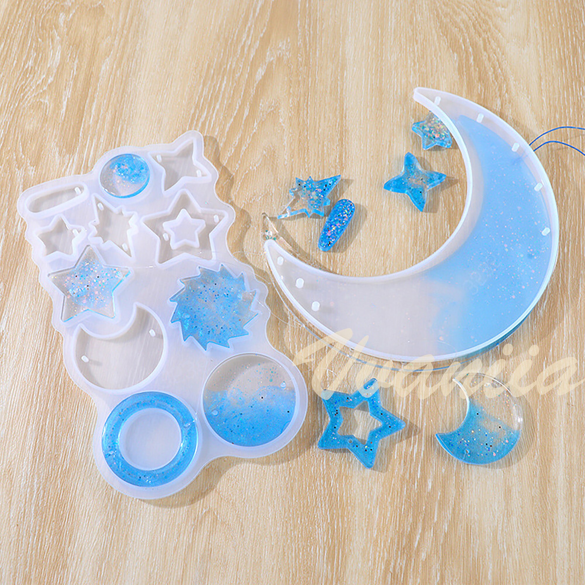 Suncatcher Resin Molds Wind Chimes Resin Mold Crescent Moon Etsy UK