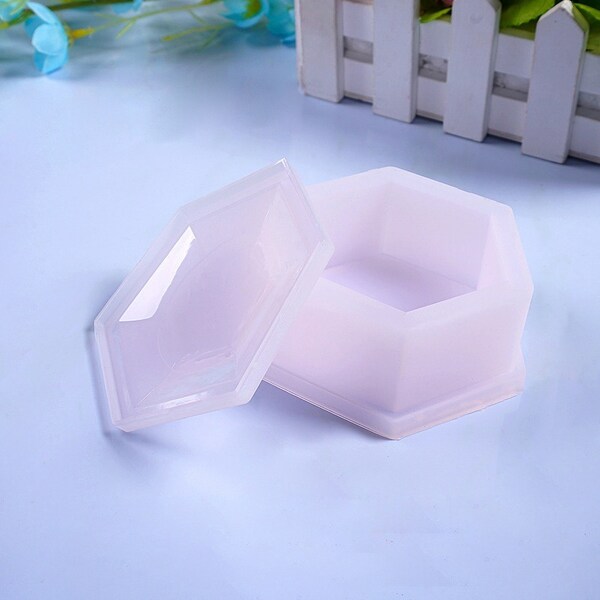 Hexagonal Jewelry Box Silicone Mold, Storage Box Resin Mold, DIY Jewelry Box, Casting Mold for Resin Art Desktop Decoration - Ashtray Mold