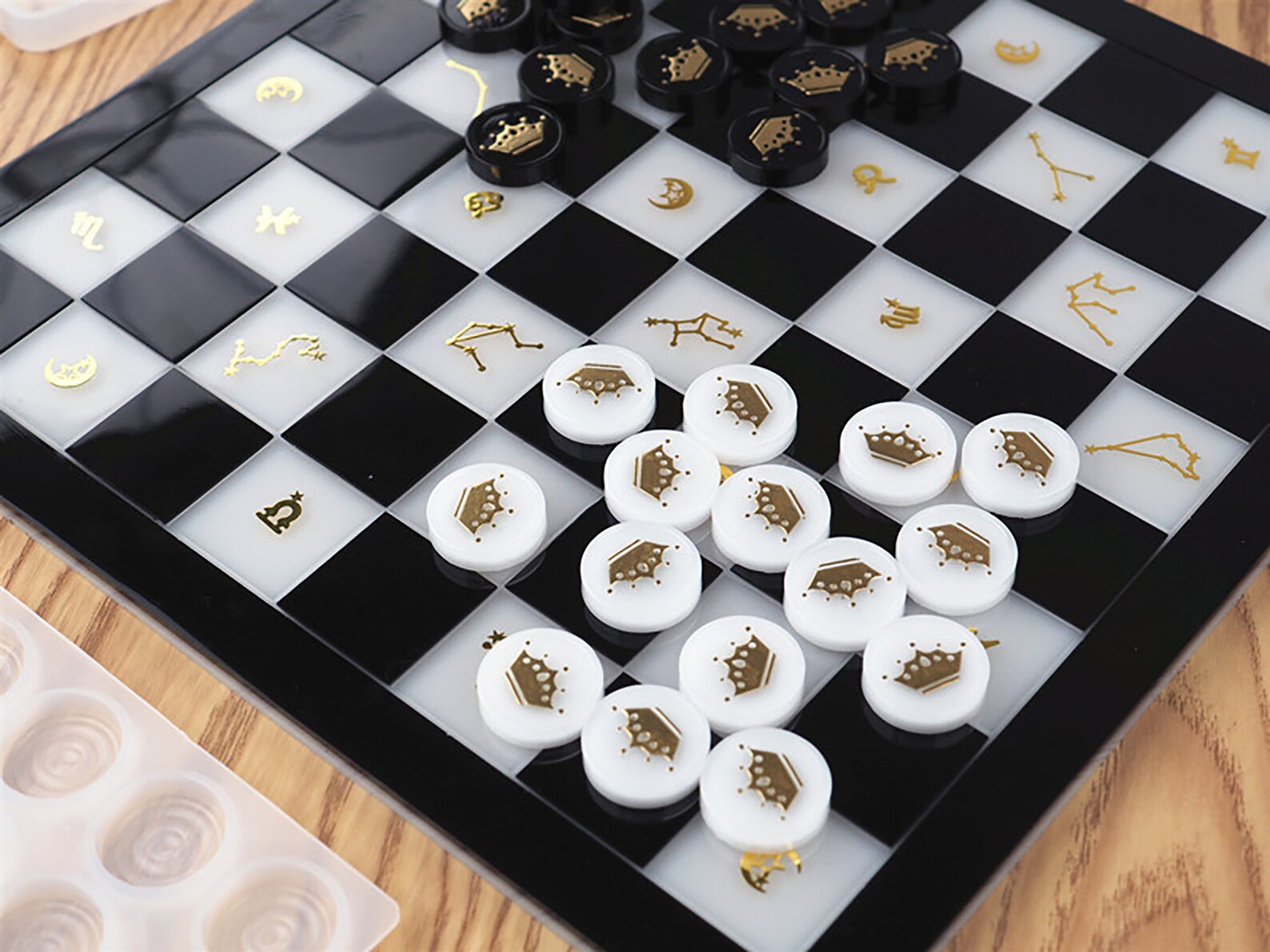 Checkers Resin Mold Checkers Chess Board Mold Chess Mold Etsy