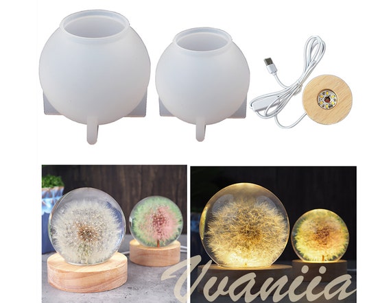 Sphere Resin Molds, Night Light Lamp Resin Mold, 3D Spherical Planet Ball Silicone Mold, Night Light Lamp DIY, Dried Flower Resin Art