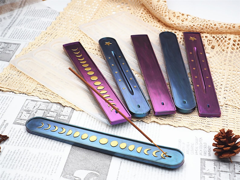 Moon Incense Holder Resin Mold Moon Phases Incense Burner Etsy