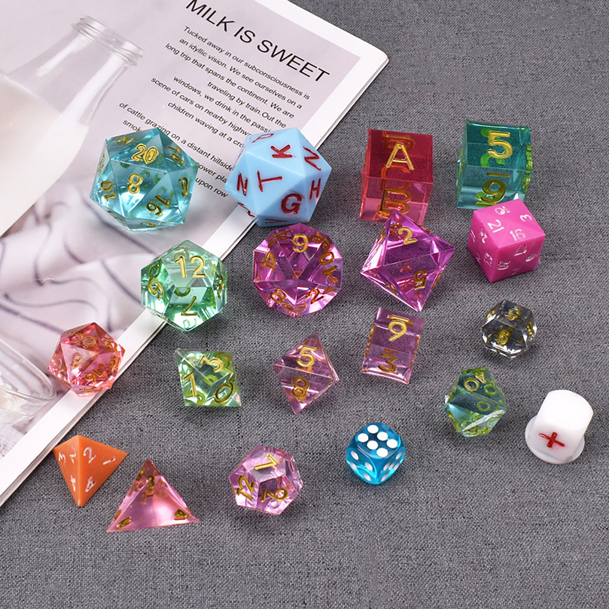 Dice Resin Mold, Polyhedral Game Dice Molds, Multi-Faceted Dice Mold 1PC