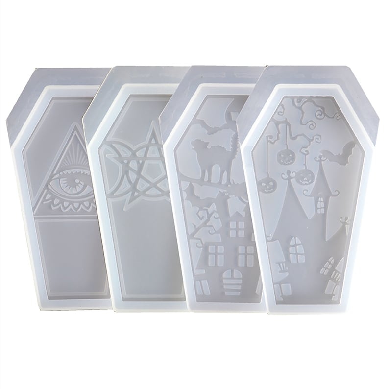 Epoxy Resin Art for Halloween Home Decoration Desk Decoration New Vampire Coffin Storage Box Resin Mold Jewelry Trinket Box Resin Mold