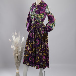 Elegant, long and colorful African dress made of high-quality cotton from the Netherlands