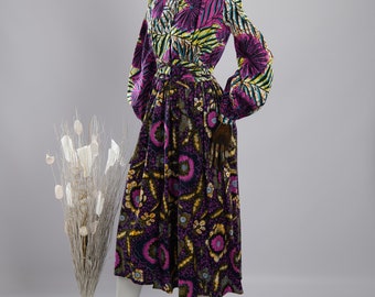 Elegant, long and colorful African dress made of high-quality cotton from the Netherlands