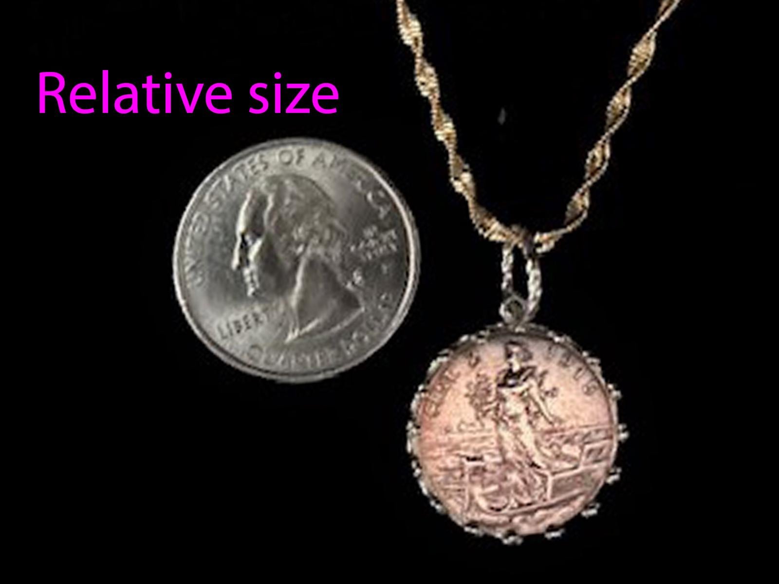 ネックレス・ペンダント Aflogical jewelrys / Necklace Italian 1915 Coinwear Necklace .75in Sterling Silver Clasp Bezel