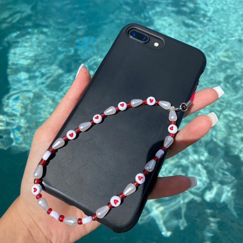 Handmade Beaded Phone Strap Charm Etsy UK