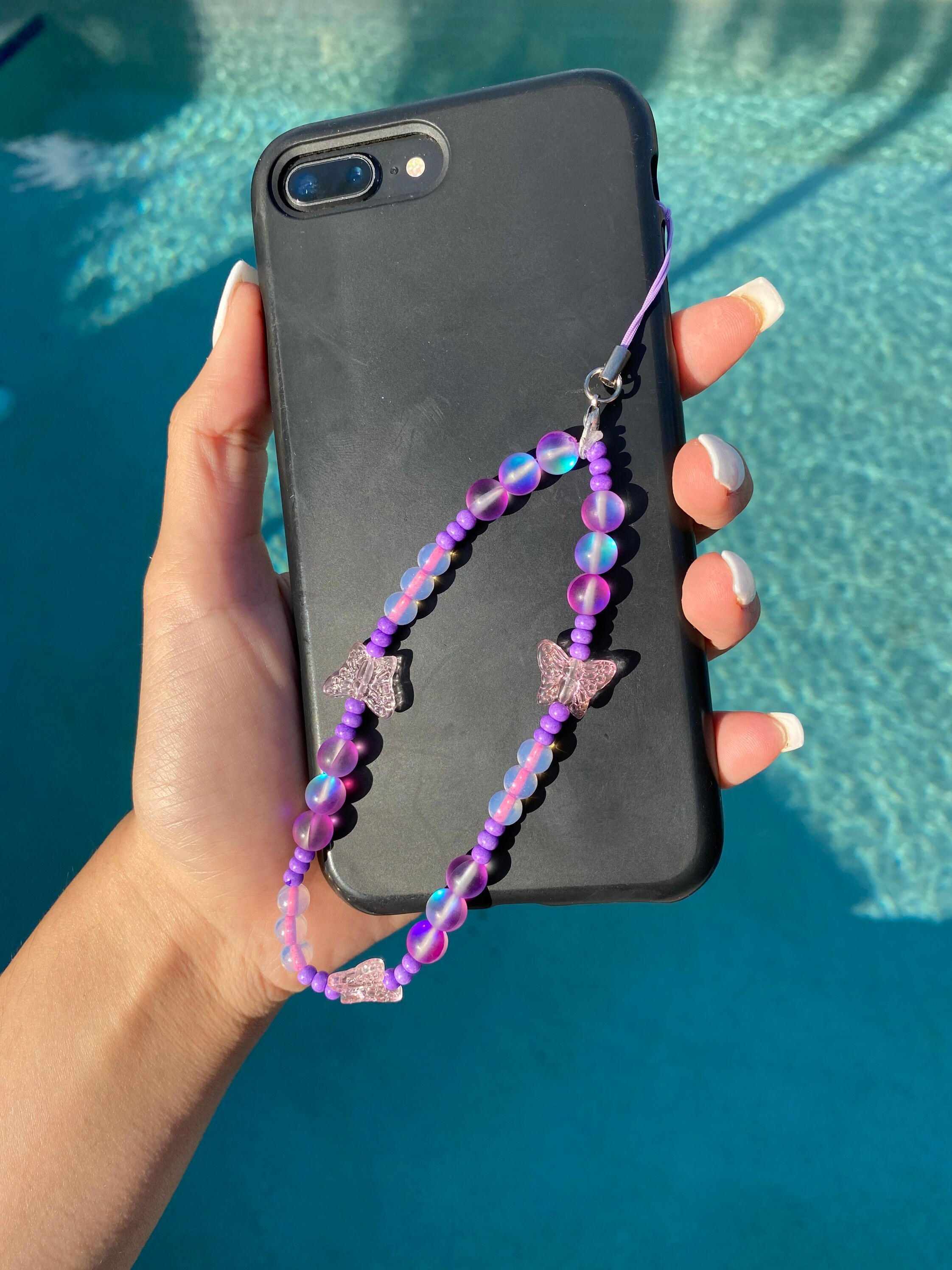 Handmade pearl beaded phone strap charm Etsy
