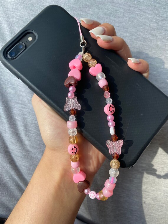 Handmade beaded phone charm strap Etsy