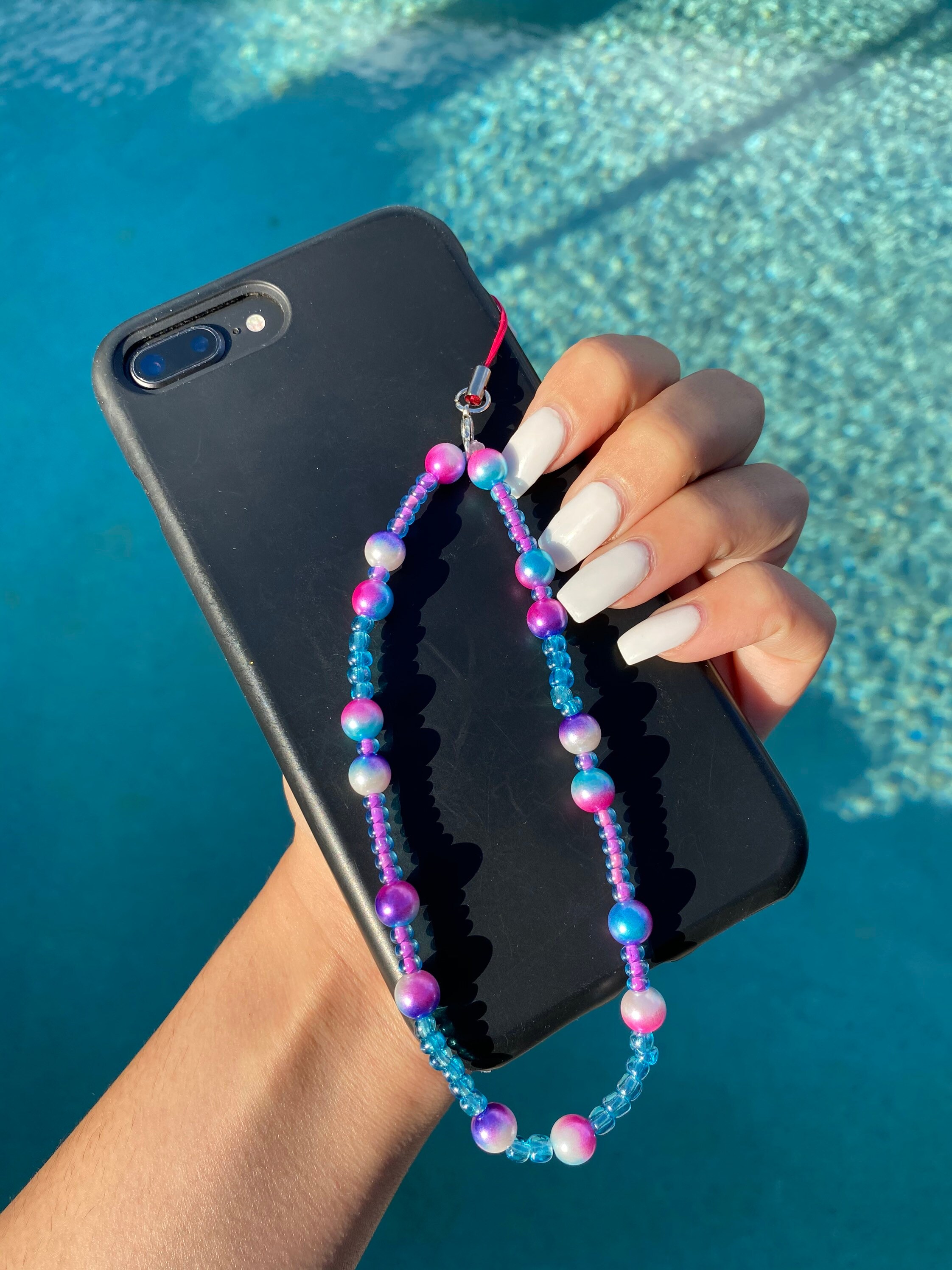 Handmade beaded phone strap charm | Etsy How To Make A Beaded Phone Strap