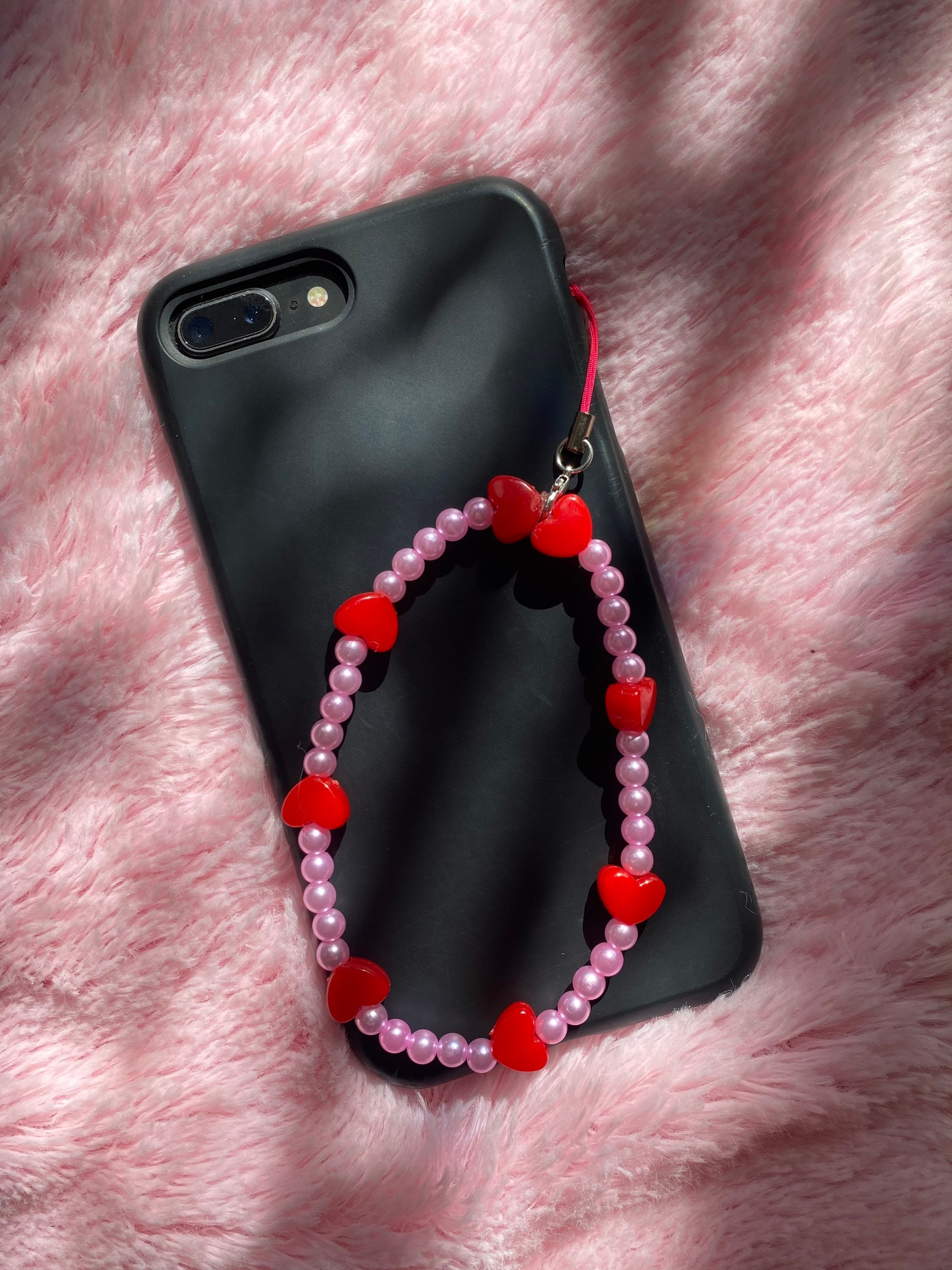 Handmade pearl beaded phone strap charm Etsy.de