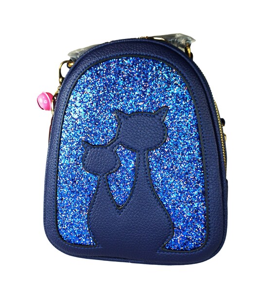 Sephlin Fashion Mini Designer Backpack Blue Cats Women/girl  display picture 1