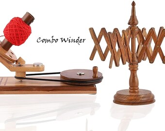 Hand Operated Wooden Yarn Ball Big Winder Premium Crafted Knitting & Crochet String Holder Center Pull Wool Speedy Winder | Knitter's Gifts