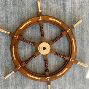 Ship Wheel, Nautical Ship Wheel, Wooden Steering Wheel, With Brass Handles,  Wall Hanging Wheel, Pirate Captain Ship Wheel, Decorative Wheel -   Canada